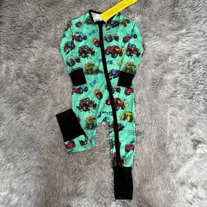 Small Shop Convertible Bamboo Sleeper Turquoise Monster Trucks 18-24 Months NEW